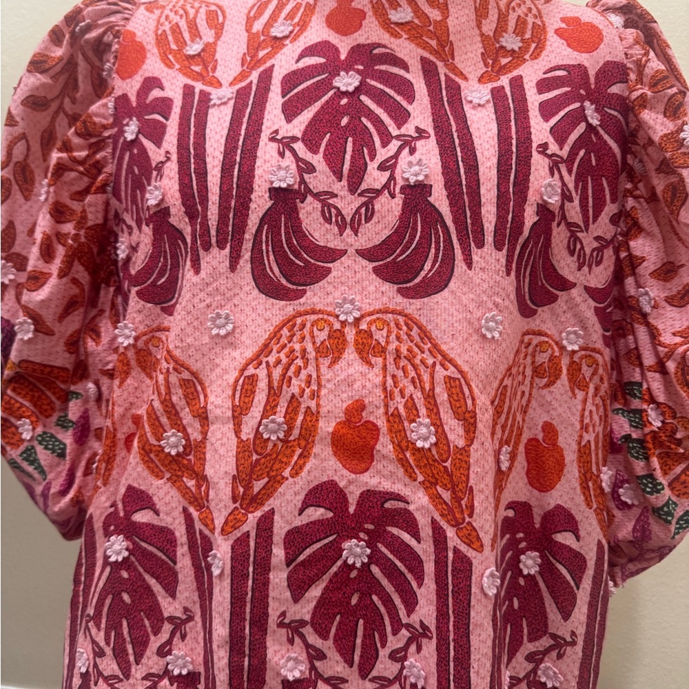 FARM Rio Pink and Red Tropical blouse